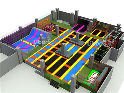 Large Kids Indoor Playground Trampoline Park Supplier